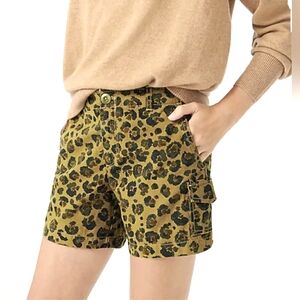 J. Crew Garment Dyed Leopard Cargo Shorts 2